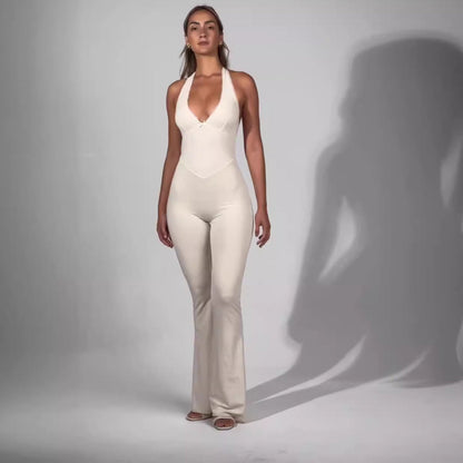 CurveGlow™ Backless Halter Jumpsuit