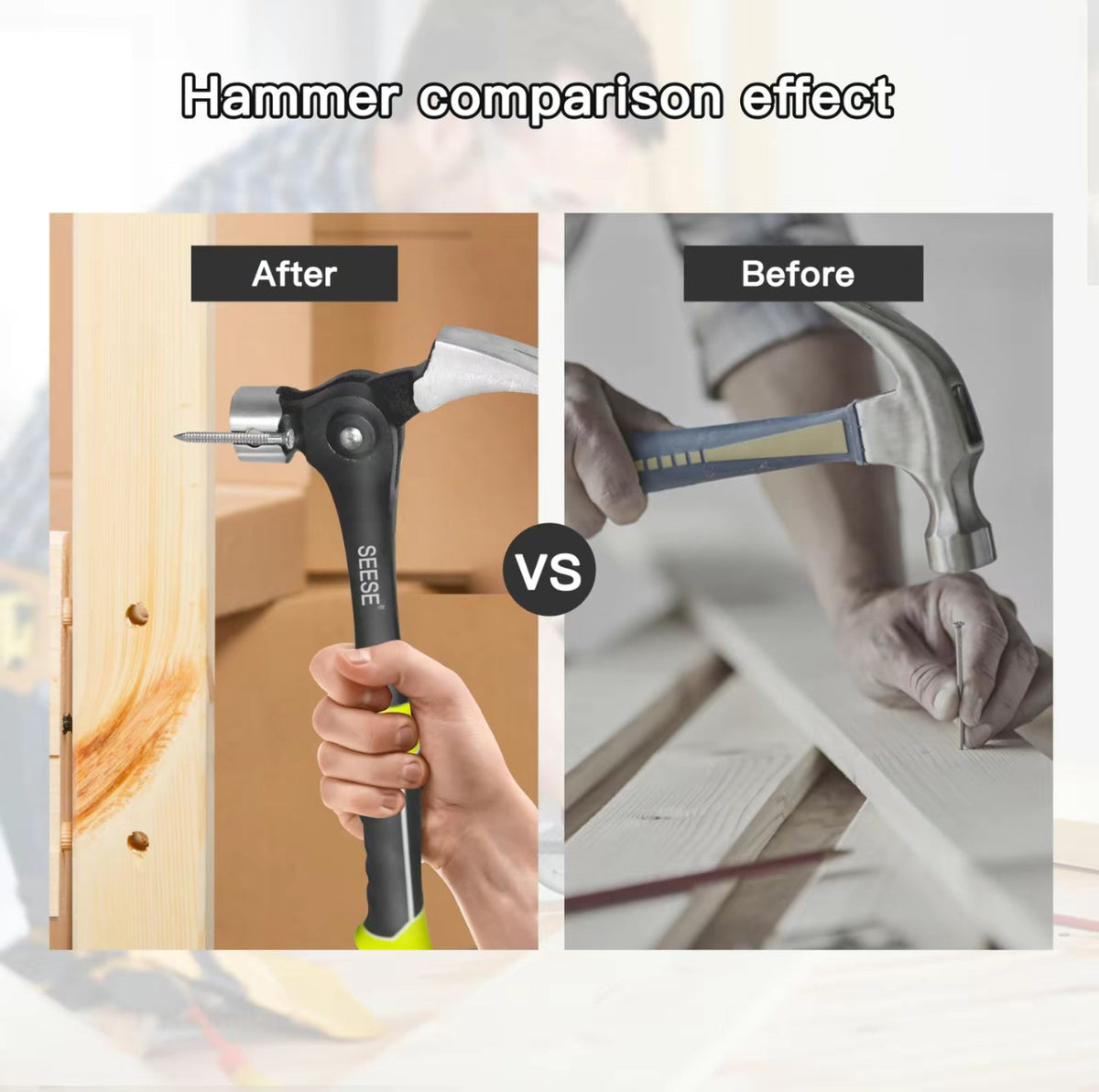 SafeStrike Magnetic Nail Starter Claw Hammer