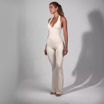 CurveGlow™ Backless Halter Jumpsuit