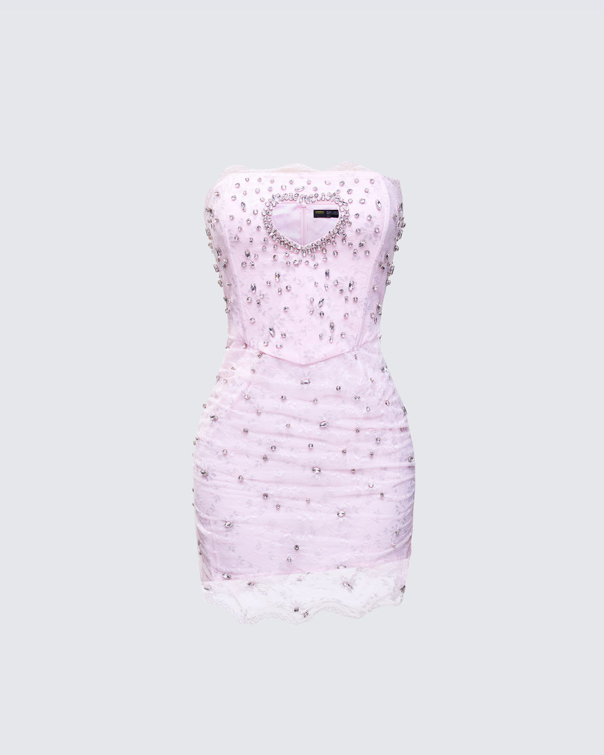 Clover Hand Beaded Rhinestone Mini Dress