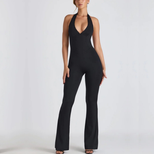 CurveGlow™ Backless Halter Jumpsuit