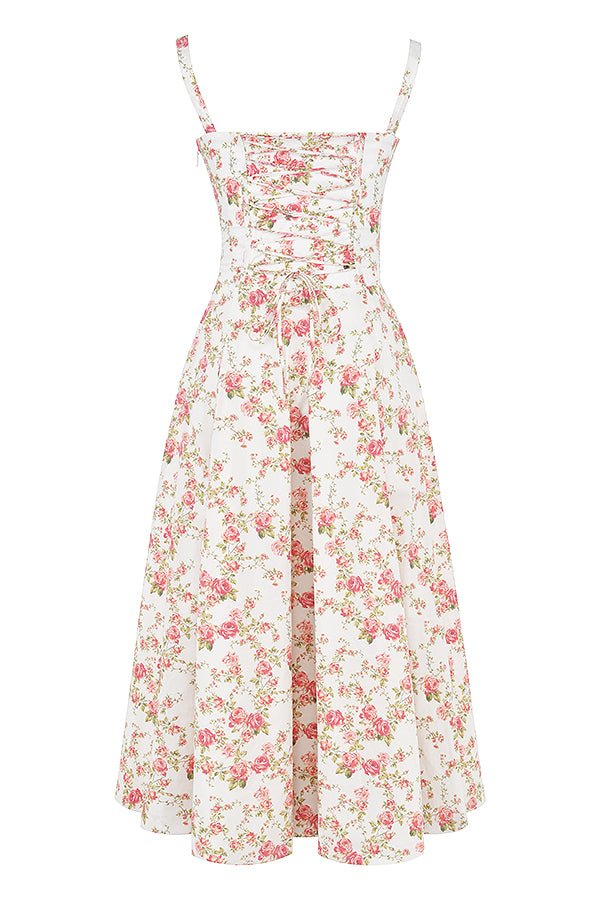 FloraLuxe™ - Corset Midi Dress