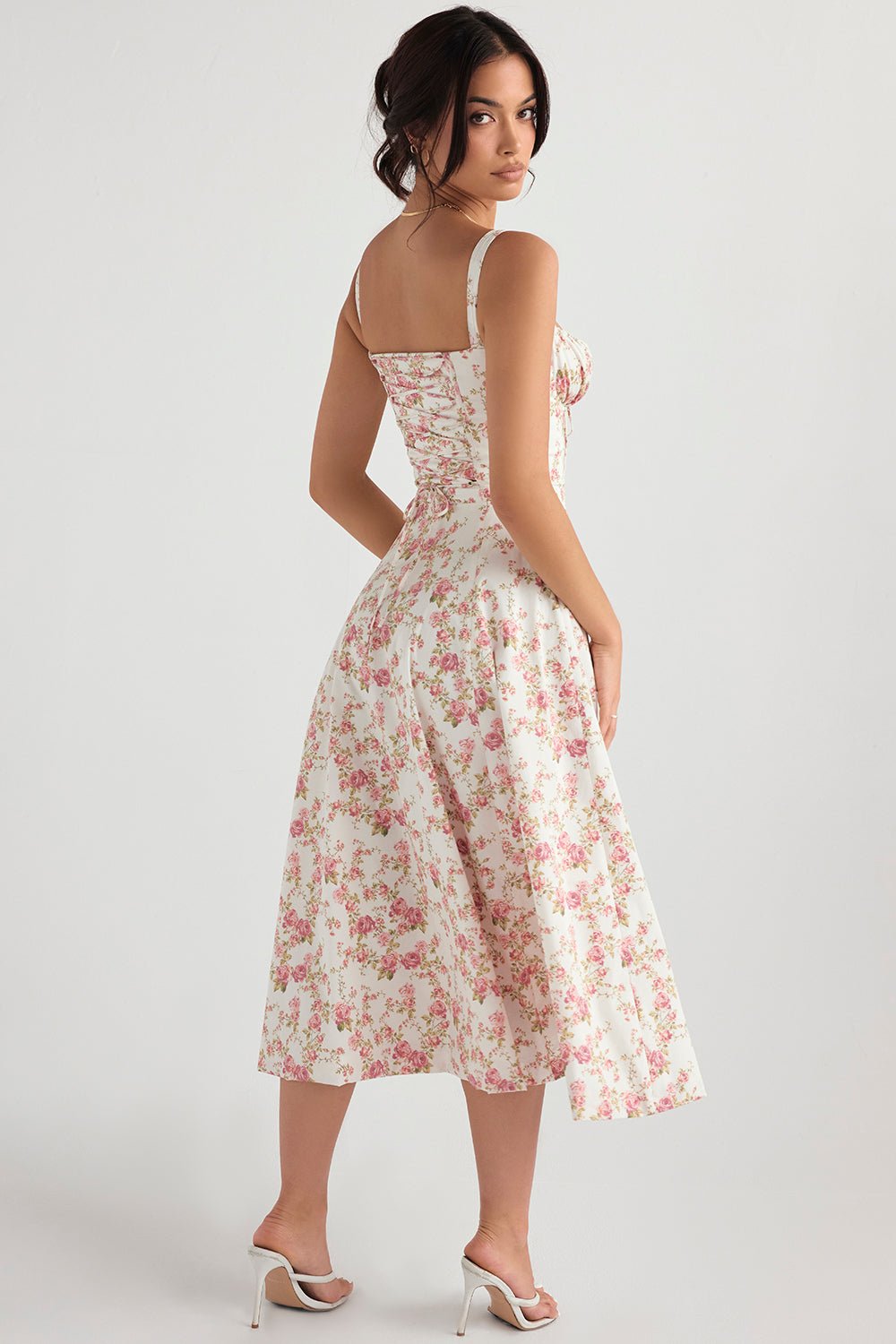 FloraLuxe™ - Corset Midi Dress