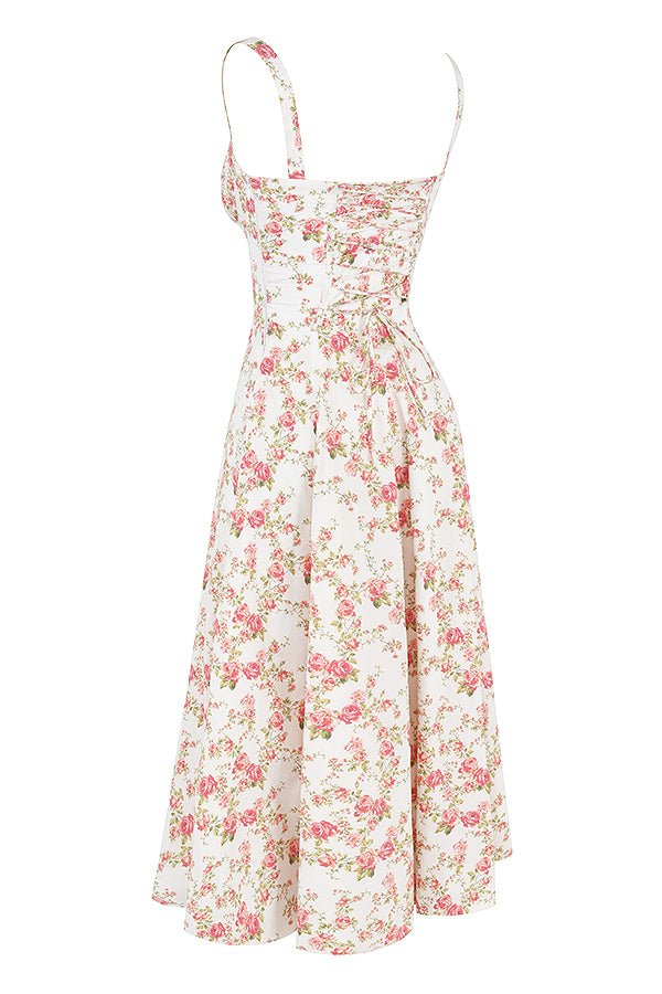 FloraLuxe™ - Corset Midi Dress
